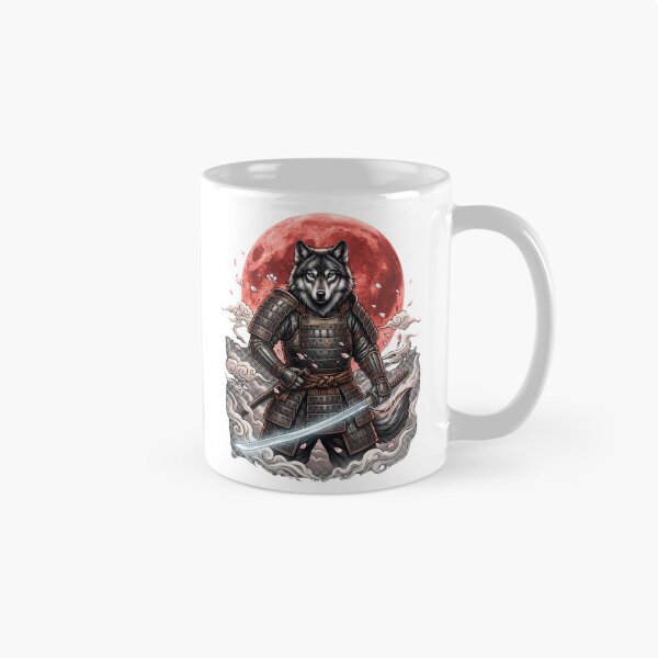 Item preview, Wolf Samurai Under Crimson Moon designed and sold by Origamoart.