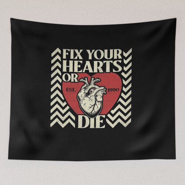 Item preview, Fix Your Hearts Or Die Retro Heart  designed and sold by roartusa.