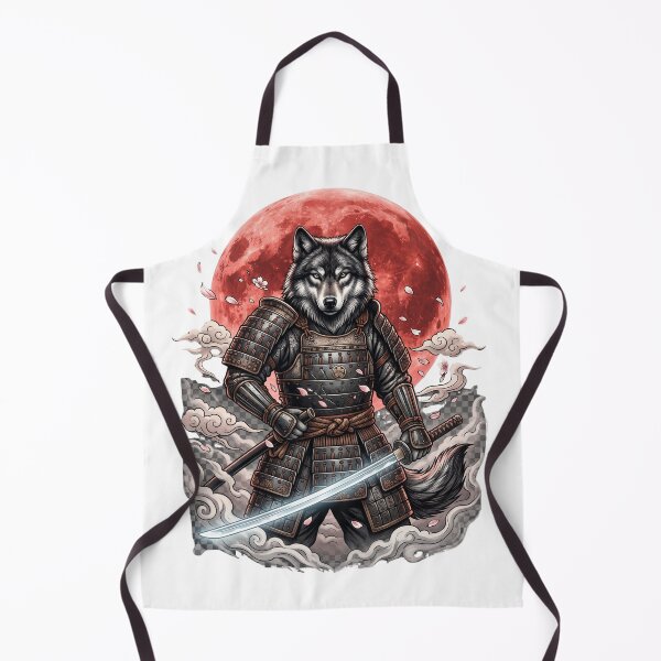 Item preview, Wolf Samurai Under Crimson Moon designed and sold by Origamoart.