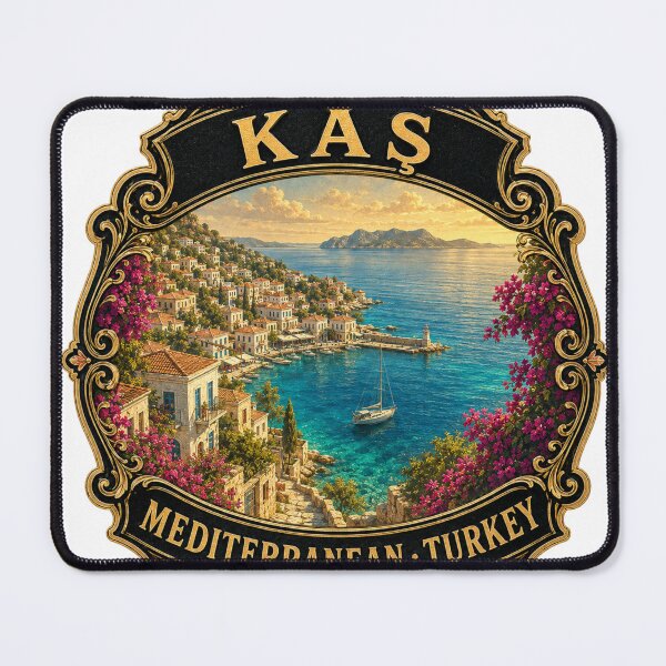 Item preview, Kaş Turkey Vintage Travel Badge Sticker | Kas Mediterranean Coast Souvenir designed and sold by DreamPaw Studio.