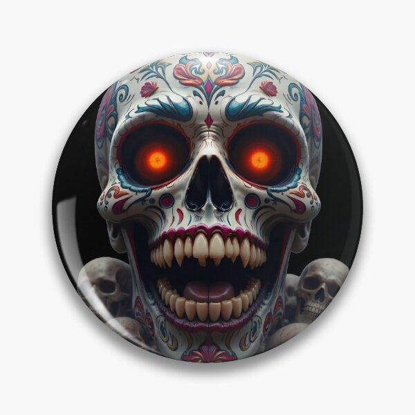 Item preview, Sugar Skull "Join the eternal fiesta." | Dia de los Muertos Metal Art designed and sold by EnigmaticGoth.