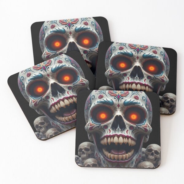 Item preview, Sugar Skull "Join the eternal fiesta." | Dia de los Muertos Metal Art designed and sold by EnigmaticGoth.
