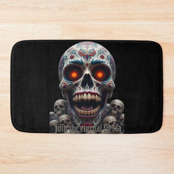 Item preview, Sugar Skull "Join the eternal fiesta." | Dia de los Muertos Metal Art designed and sold by EnigmaticGoth.