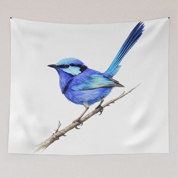 Item preview, Splendid Fairy-wren Watercolour Illustration designed and sold by Jaruart.