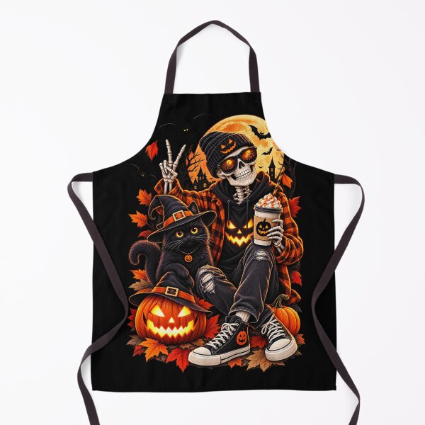 Item preview, Skeleton Coffee Halloween Black Cat designed and sold by Corvoria.