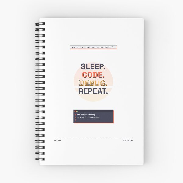 Item preview, Dormir. Programar. Depurar. Repetir. Humor retro de desarrolladores. designed and sold by bigramy.