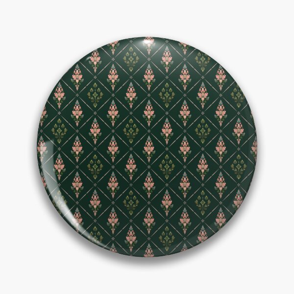 Item preview, Thai Botanical Diamond Seamless Pattern Forest Green Luxury Thai Floral Motif Gradient Fabric Design designed and sold by KOPatternCo.