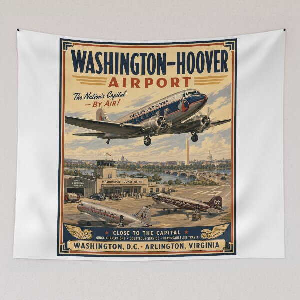 Item preview, Washington–Hoover Airport 1933–1941 – Vintage Washington DC Aviation designed and sold by RetroAviation.