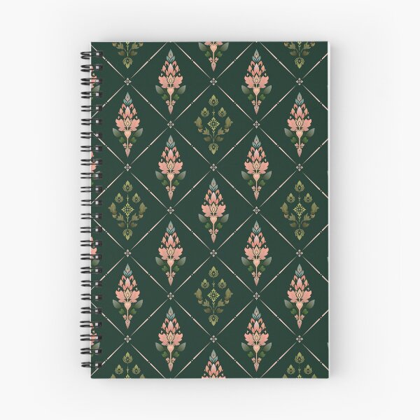 Item preview, Thai Botanical Diamond Seamless Pattern Forest Green Luxury Thai Floral Motif Gradient Fabric Design designed and sold by KOPatternCo.