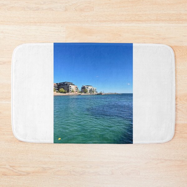 Item preview, ⁠Modern Waterfront Architecture Clear Blue Sea Water⁠ designed and sold by Julia9632.