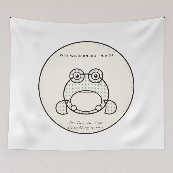 Item preview, It's Fine I'm Fine Frog Sticker, Funny Stressed Frog Meme designed and sold by Helt-enkelt.