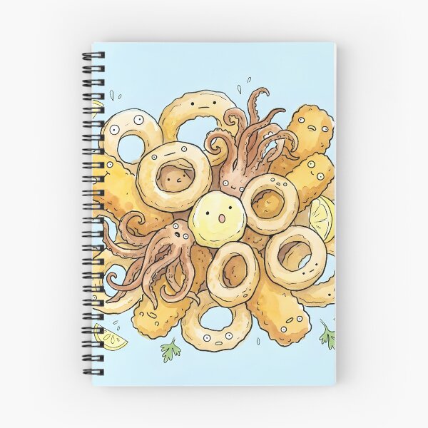 Item preview, Cute Crispy Calamari Kawaii Fried Seafood Illustration designed and sold by DuckOddity.