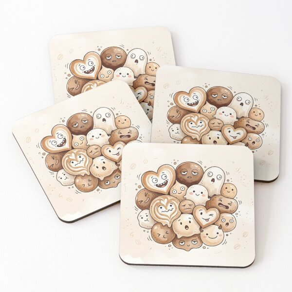 Item preview, Cute Latte Art Foam Spirits Kawaii Coffee Lover Illustration designed and sold by DuckOddity.