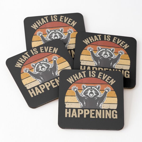 Item preview, What Is Even Happening Funny Screaming Raccoon Meme Retro designed and sold by Mykittens69.