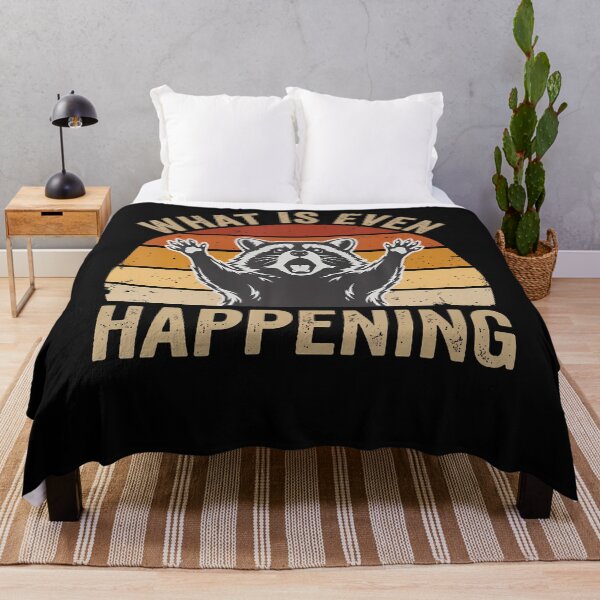 Item preview, What Is Even Happening Funny Screaming Raccoon Meme Retro designed and sold by Mykittens69.
