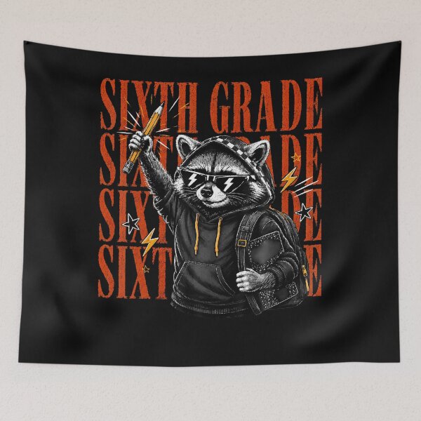 Item preview, Sixth Grade Raccoon Back To School Funny Student designed and sold by Mykittens69.