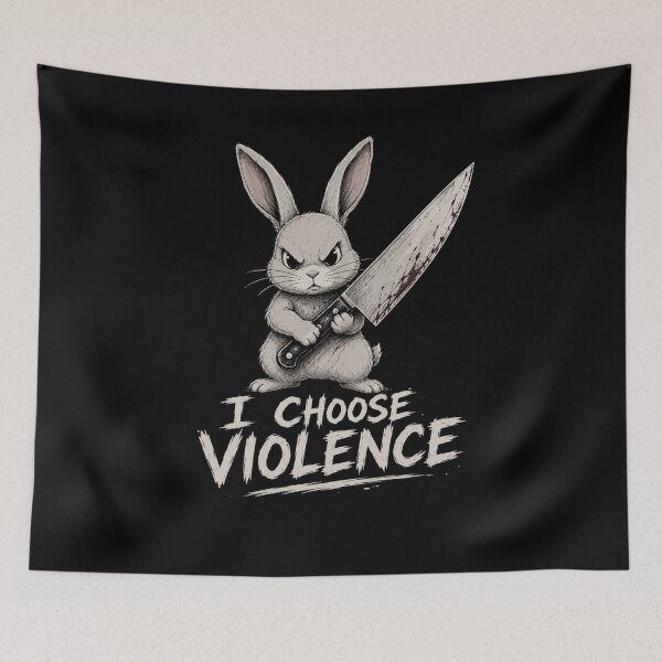 Item preview, I Choose Violence Rabbit  designed and sold by TheEndDesign.