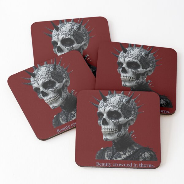 Item preview, Gothic Skull "Beauty crowned in thorns." | Dark Beauty, Spiked Lace Fashion Art designed and sold by EnigmaticGoth.