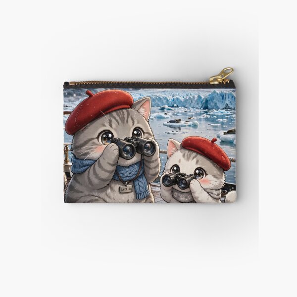 Item preview, Junior and Freda Glacier Cruise Alaska - Kawaii Cats with Binoculars  designed and sold by MAISON SYLVIE.