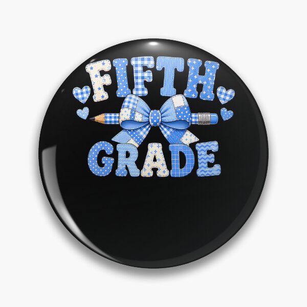 Item preview, 5Th Fifth Grade Back To School Blue Bow Coquette Patchwork designed and sold by Mykittens69.