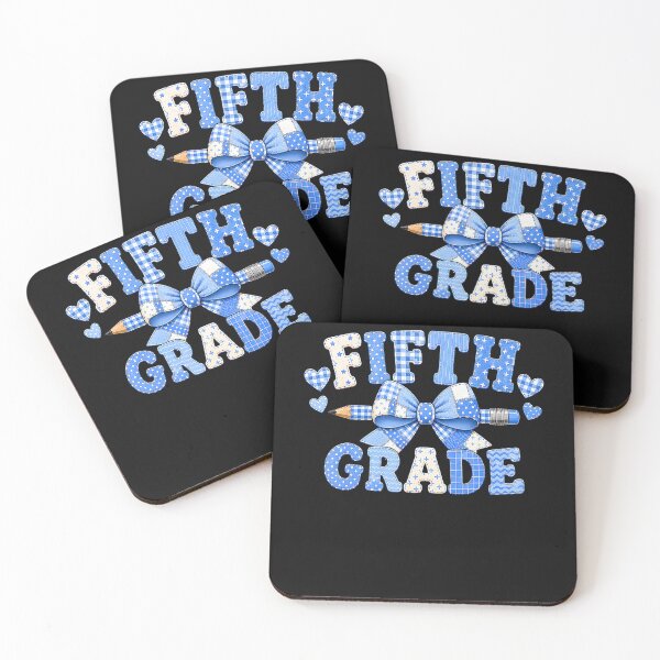 Item preview, 5Th Fifth Grade Back To School Blue Bow Coquette Patchwork designed and sold by Mykittens69.