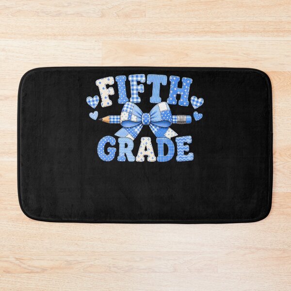 Item preview, 5Th Fifth Grade Back To School Blue Bow Coquette Patchwork designed and sold by Mykittens69.