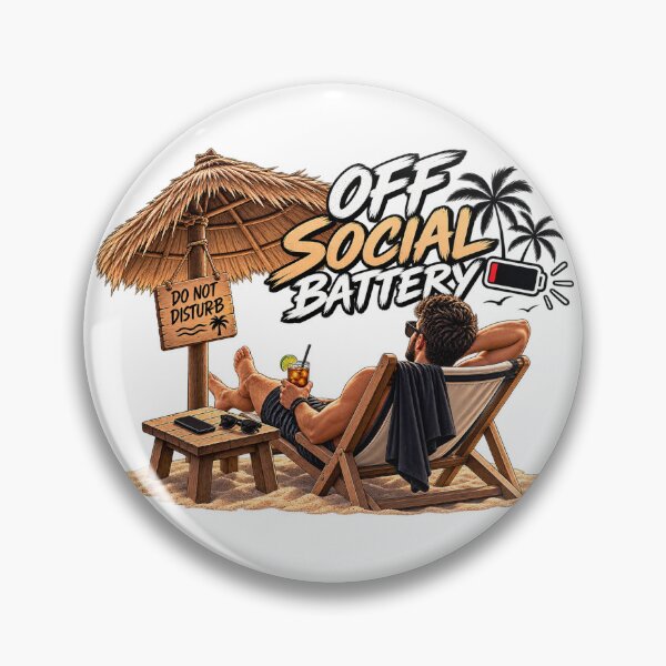 Item preview, Off Social Battery Beach Introvert Do Not Disturb designed and sold by AgnesDream.