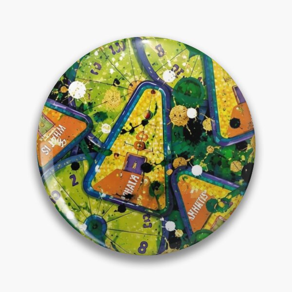 Item preview, What Is Trivia Wheel Mixed Media Art designed and sold by THE SPLATTERED HAUS BY SAGE BANKS.