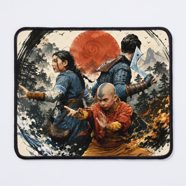 Item preview, Elemental Warriors Anime Art | Fire Water Air Fantasy Martial Arts designed and sold by AbstractAuraArt.