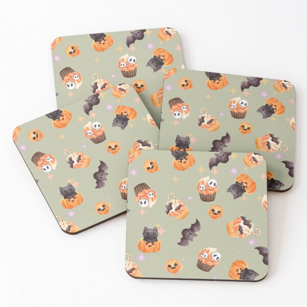 Item preview, Cute Bat, Black Cat, Halloween Cupcakes, Candy designed and sold by CursedButCute1.