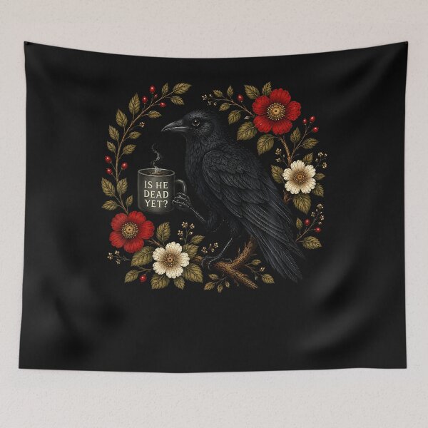 Item preview, Is He Vintage Dead Yet Dark Crow Raven Bird Humor designed and sold by Mykittens69.