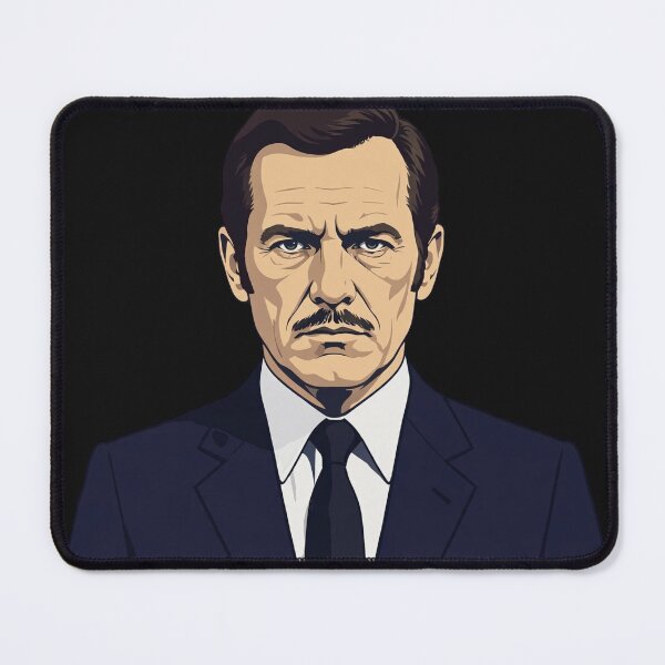 Item preview, Serious Man With Mustache In Dark Business Suit designed and sold by Surviving Monday Club.
