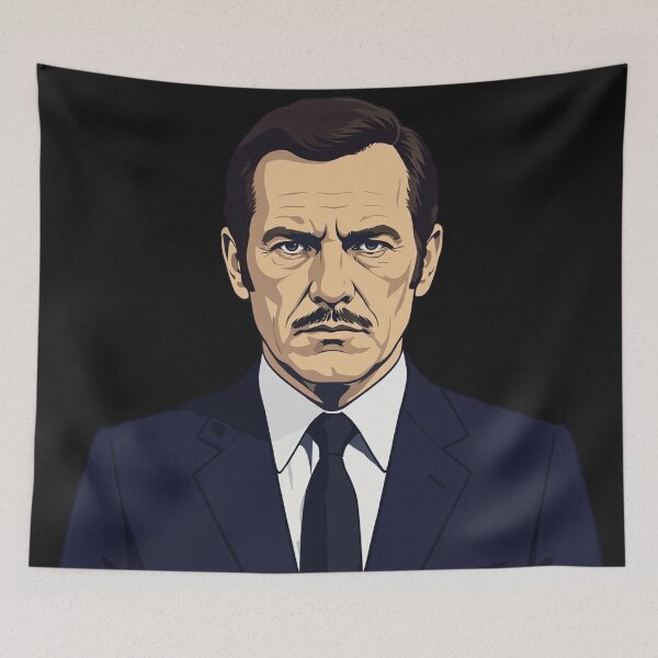 Item preview, Serious Man With Mustache In Dark Business Suit designed and sold by Surviving Monday Club.