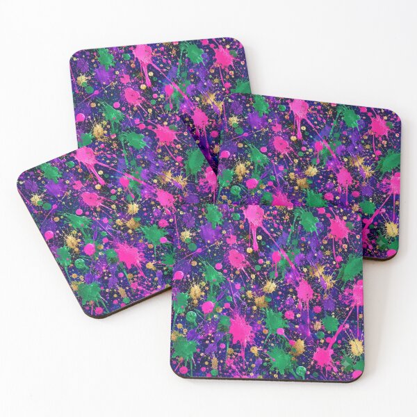 Item preview, Neon Jewel Splatter Action Abstract Art designed and sold by THE SPLATTERED HAUS BY SAGE BANKS.