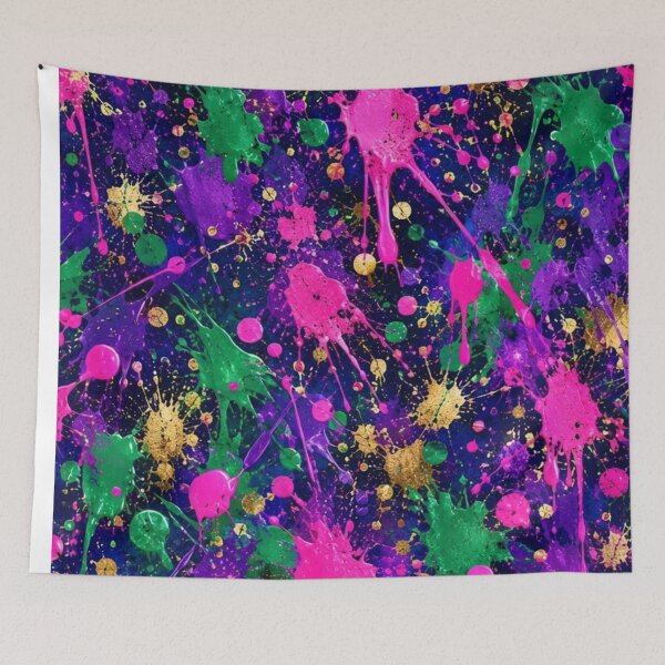 Item preview, Neon Jewel Splatter Action Abstract Art designed and sold by THE SPLATTERED HAUS BY SAGE BANKS.