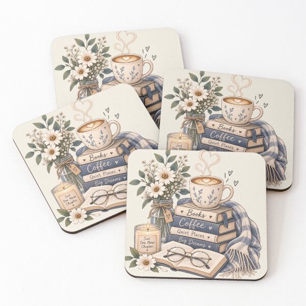 Item preview, Cozy Books and Coffee Aesthetic – Book Lover Reading & Coffee Illustration designed and sold by MUSA'S.