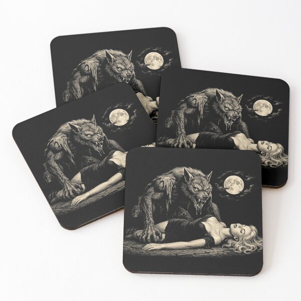 Item preview, Werewolf Horror Artwork – Gothic Monster Under the Full Moon designed and sold by Stinky Lincy's Apparel Company.