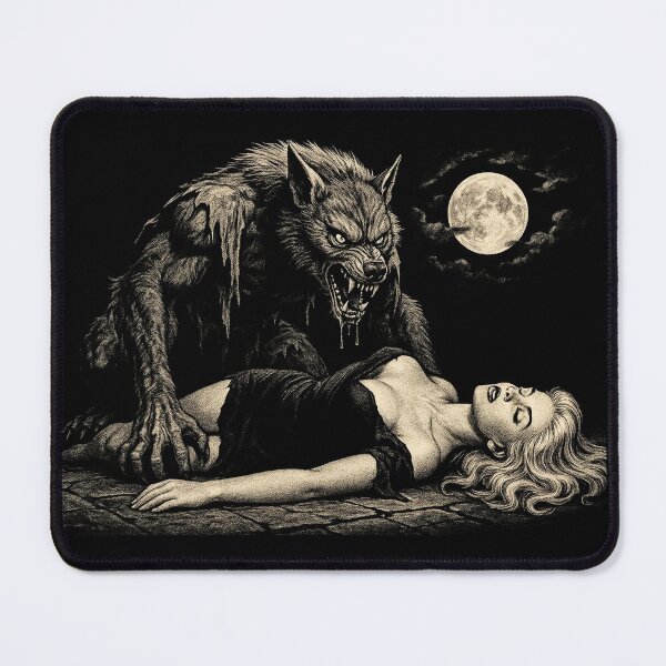 Item preview, Werewolf Horror Artwork – Gothic Monster Under the Full Moon designed and sold by Stinky Lincy's Apparel Company.