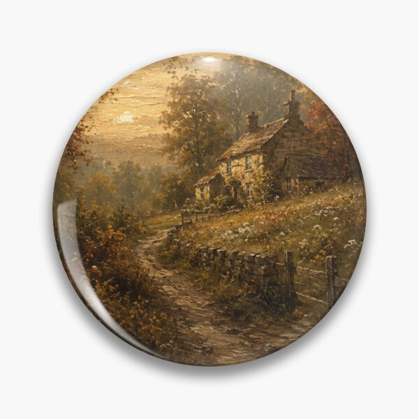 Item preview, Vintage English Countryside Cottage at Golden Hour designed and sold by GSizzle1.