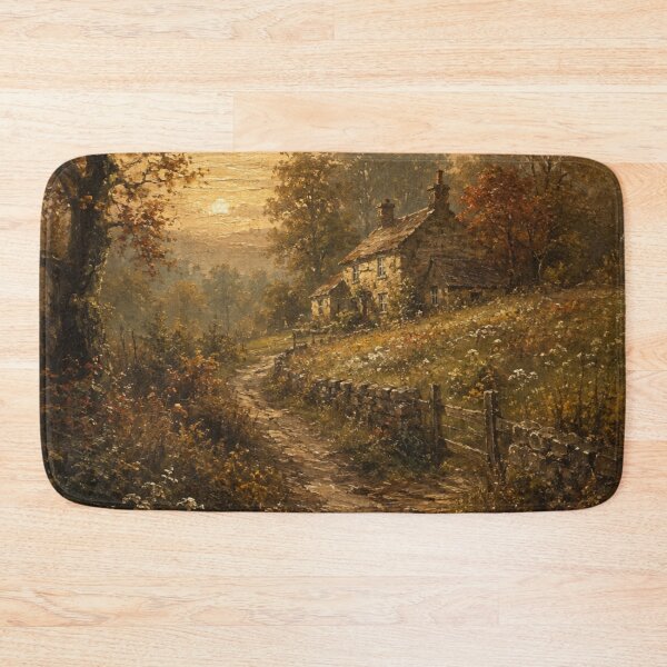 Item preview, Vintage English Countryside Cottage at Golden Hour designed and sold by GSizzle1.