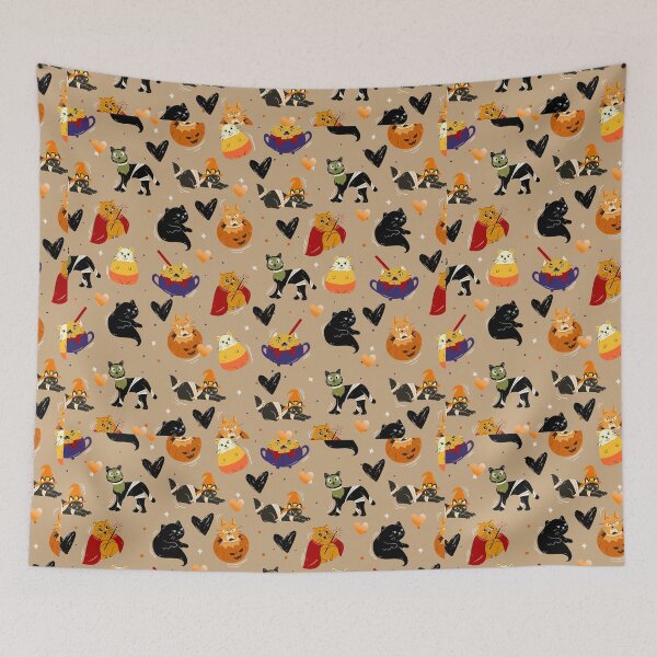 Item preview, Cute Halloween Cat Pattern designed and sold by CursedButCute1.