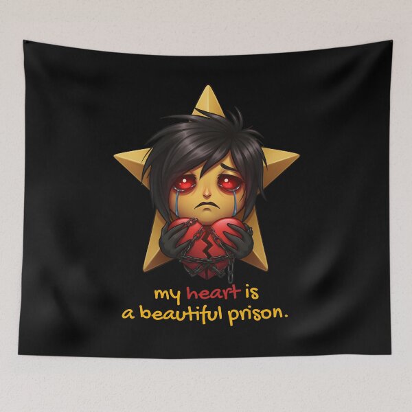 Item preview, Emo Star Boy "My heart is a beautiful prison" | Sad Gothic Heartbreak Art designed and sold by EnigmaticGoth.