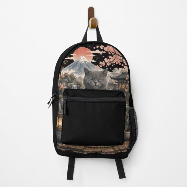 Item preview, Zen Cat Meditation in Japanese Garden – Peaceful Japanese Cat Art designed and sold by BlackCat Vibe.