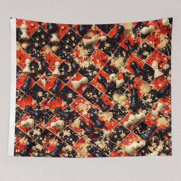 Item preview, Chessboard Strategy and Splatter Mixed Media Art designed and sold by THE SPLATTERED HAUS BY SAGE BANKS.