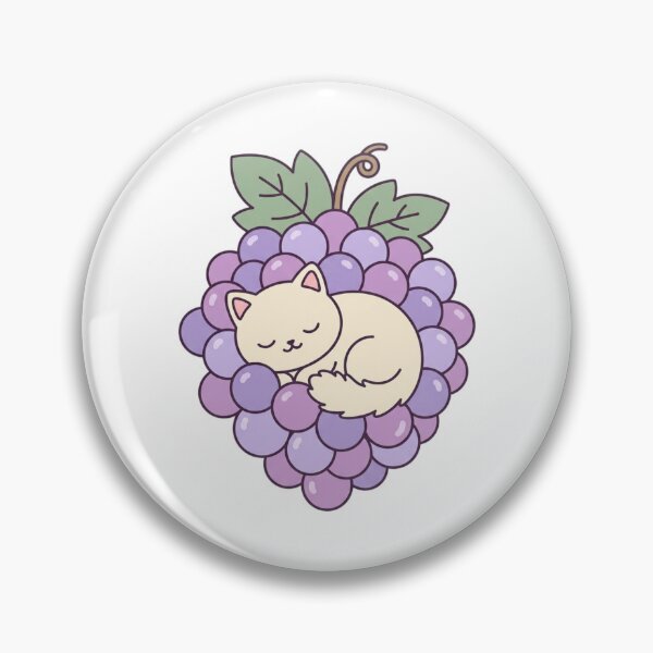 Item preview, Cute Sleeping Kitten Curled in Purple Grapes designed and sold by ajamzbox.