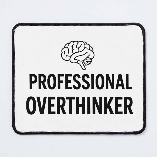 Item preview, Professional Overthinker Funny Brain Typography Quote Sticker, Relatable Mental Health Aesthetic Gift designed and sold by VeloraCrafts.