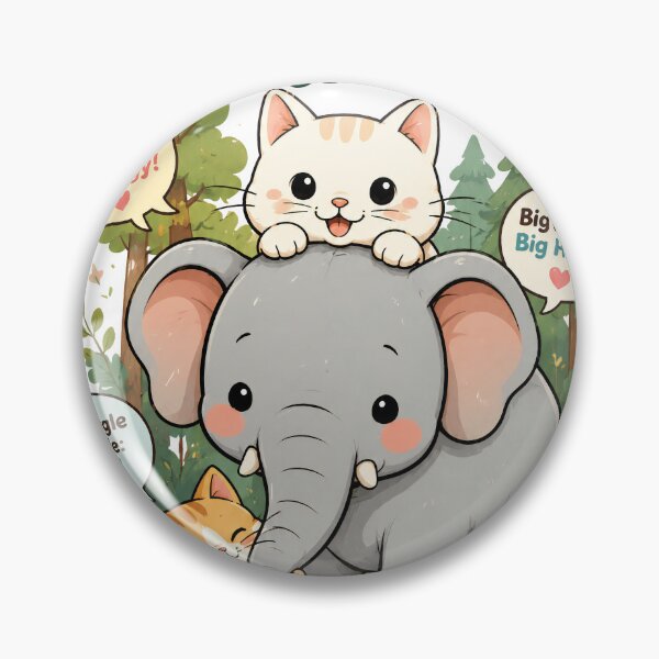 Item preview, cute cat and elephant designed and sold by aliraweb.