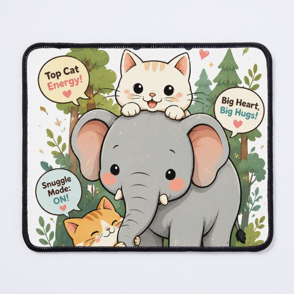 Item preview, cute cat and elephant designed and sold by aliraweb.