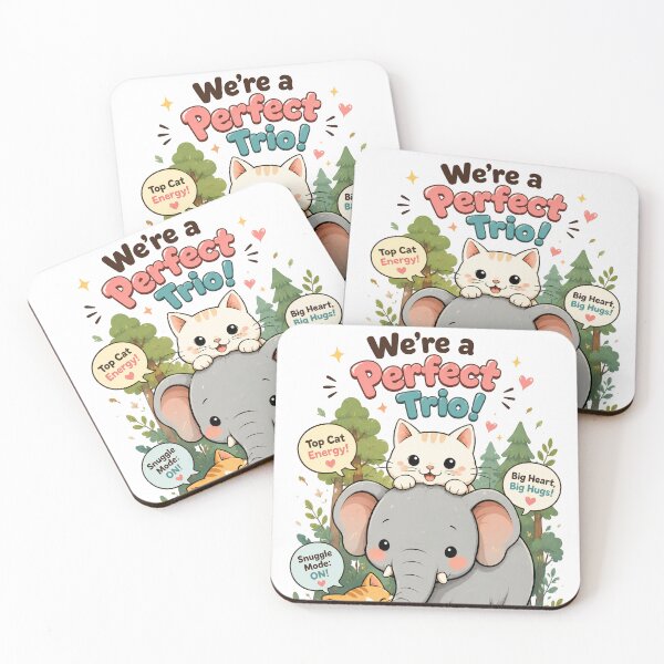 Item preview, cute cat and elephant designed and sold by aliraweb.