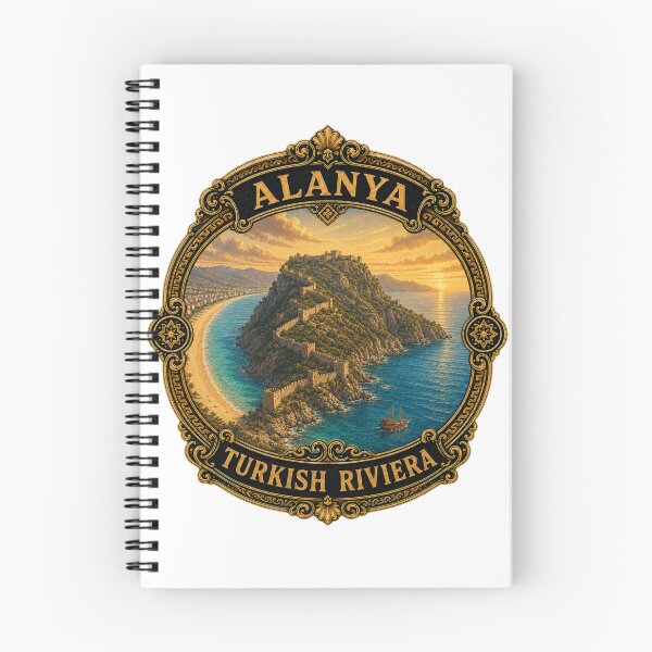 Item preview, Alanya Castle Turkey Vintage Travel Badge Sticker | Turkish Riviera Souvenir designed and sold by DreamPaw Studio.